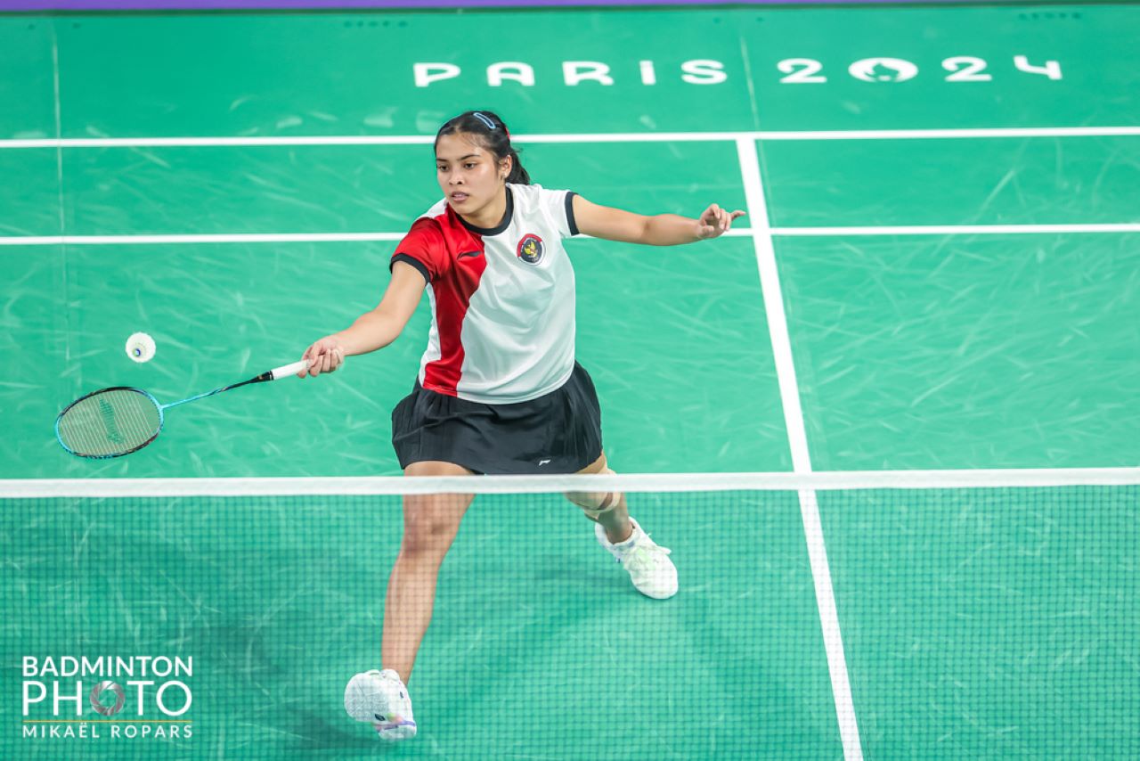 Gregoria Mariska Tunjung menjaga harapan medali bulu tangkis di Olimpiade 2024 Paris.