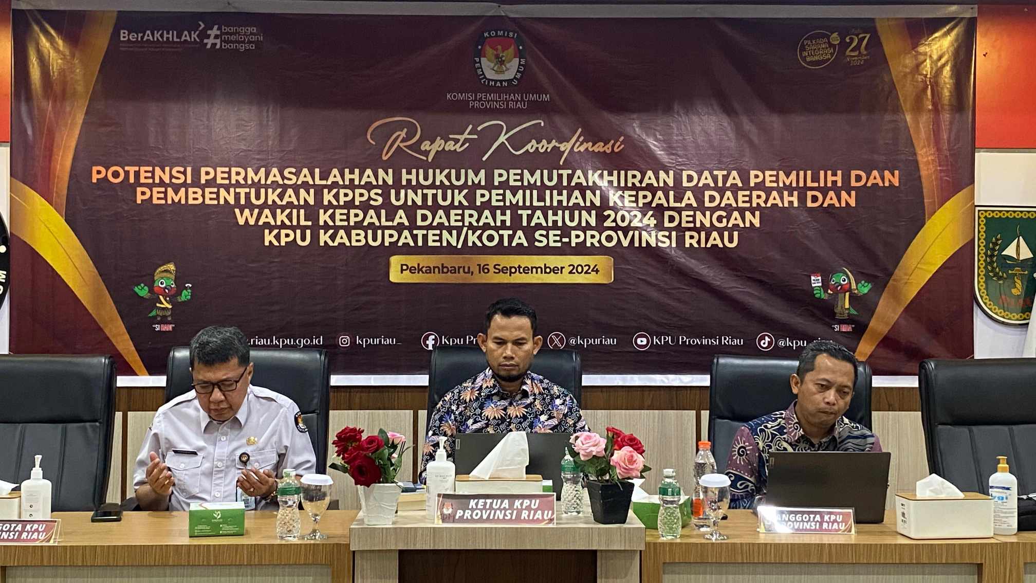 KPU Riau menggelar rakor pengelolaan dana kampanye dan kampanye.