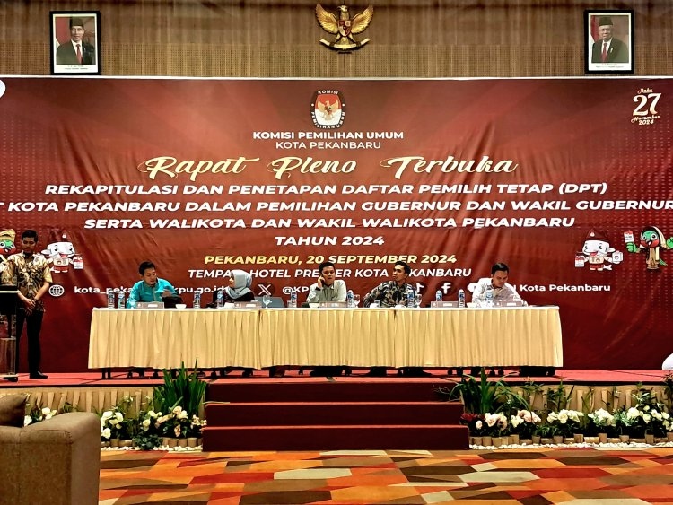 KOMISI Pemilihan Umum (KPU) Kota Pekanbaru menetapkan Daftar Pemilih Tetap (DPT) Pillada serentak 2024