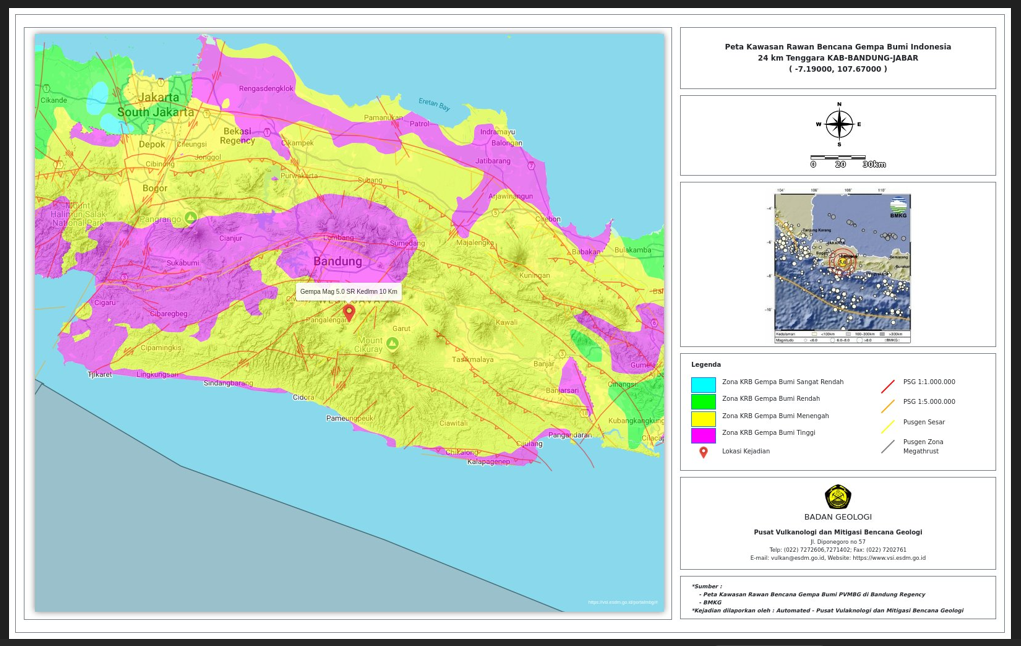 PVMBG Beri Rekomendasi Dampak Gempa Kabupaten Bandung