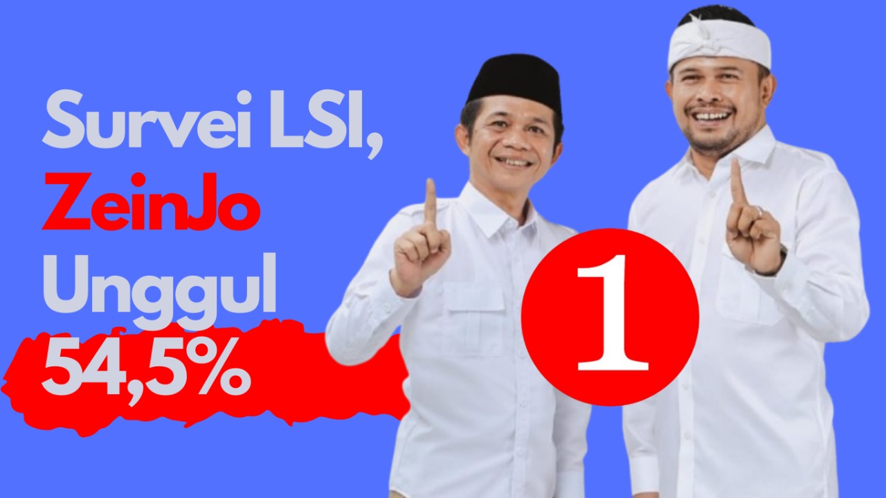 Paslon Saepul Bahri Binzein (Om Zein) - Abang Ijo Hapidin masih menempati posisi teratas berdasarkan hasil survei terbaru LSI Denny JA.