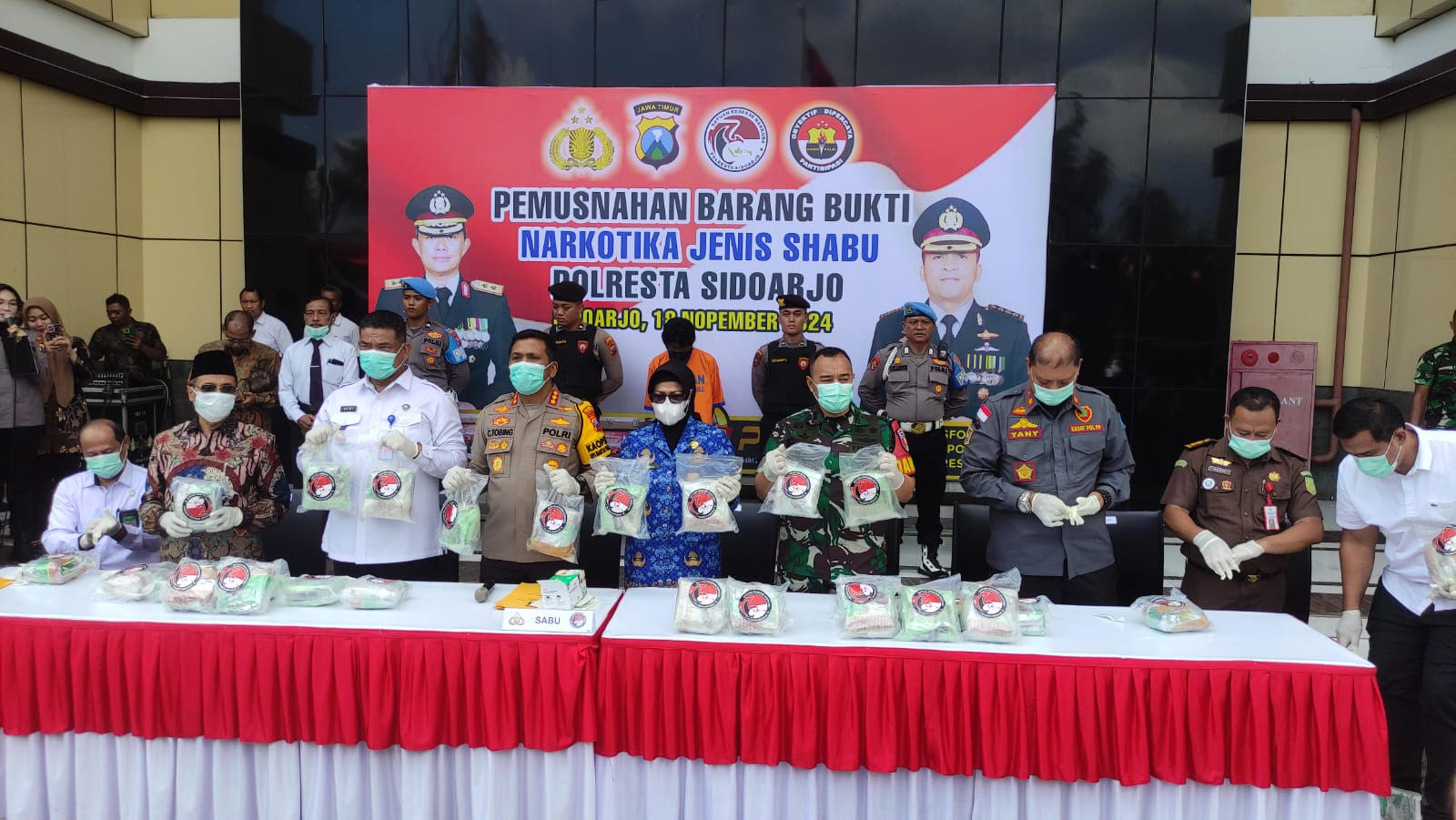 Polresta Sidoarjo Musnahkan Barang Bukti Sabu 30 Kilogram