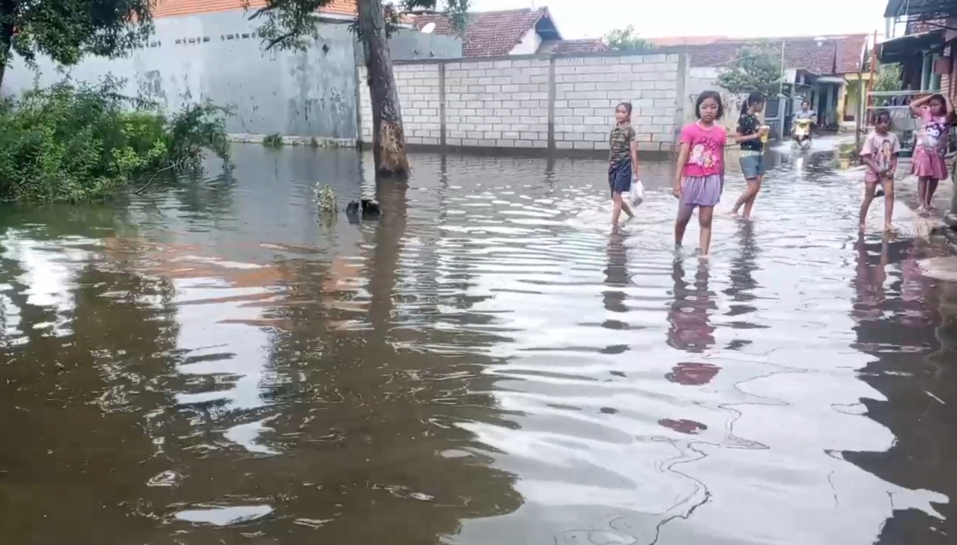 Kabupaten Sidoarjo dilanda banjir. Ada empat kecamatan terendam banjir.