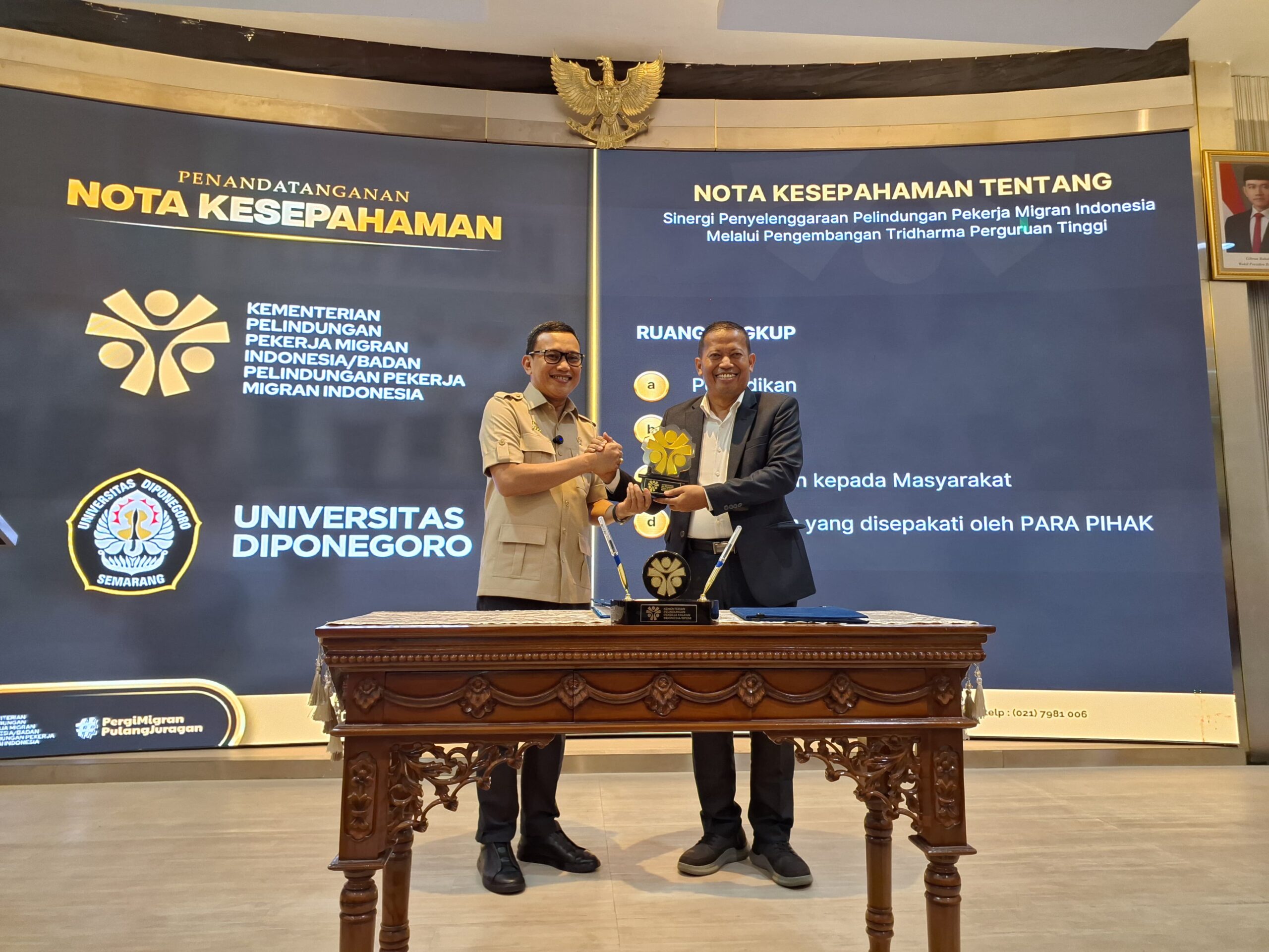 pekerja migran indonesia menjadi perhatian kementerian pelindungan PMI dan Universitas Diponegoro