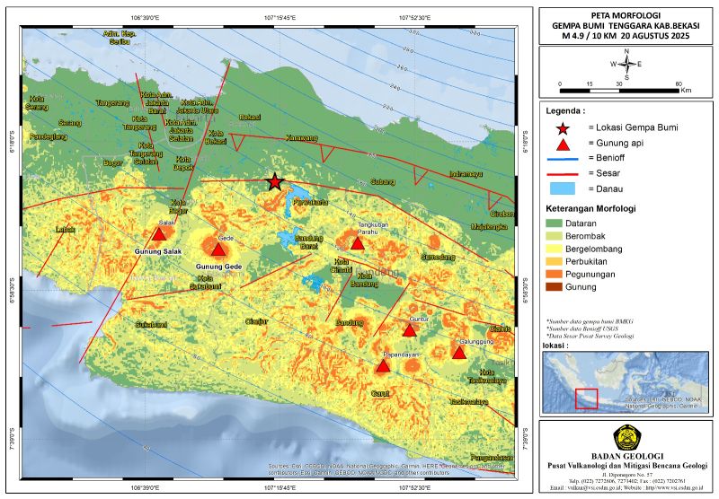 Sesar Baribis memicu gempa di kabupaten bekasi
