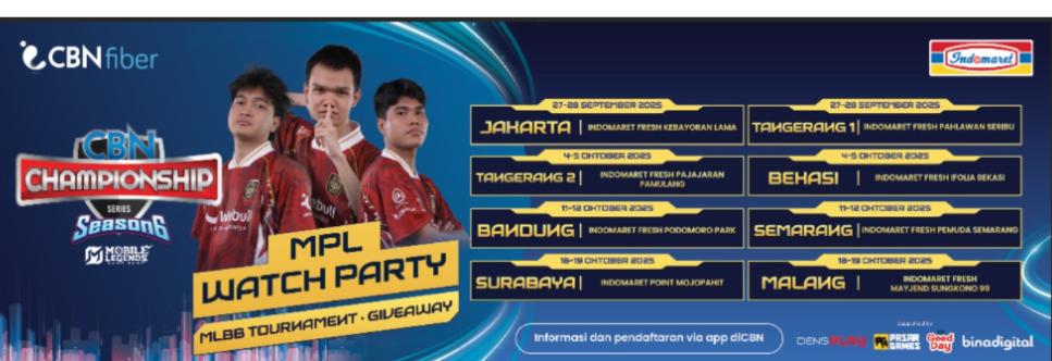 CBN Championship Series Season 6 kembali hadir di 7 kota.